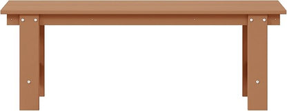 WestinTrends Ashore Outdoor HDPE 48" Modern Backless Patio Bench, Teak