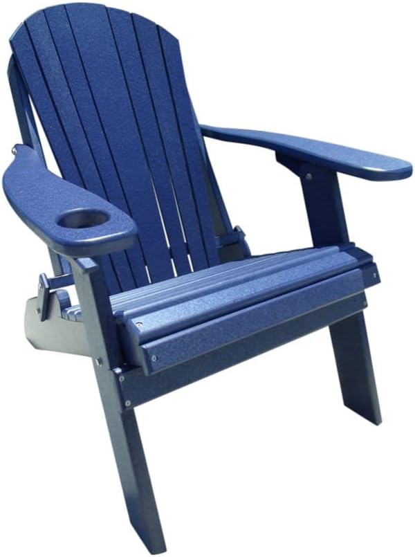 Furniture Barn USA Poly Folding Adirondack Chair, Patriot Blue
