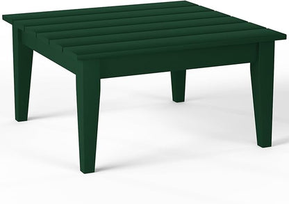 Costaelm Outdoor Side Tables for Patio, Small Patio Conversation Table Weather Resistant Coffee Table, Small Square Table Outdoor End Tables for Porch, Balcony, Poolside, Deck, Dark Green