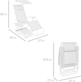Best Choice Products Folding Zero Gravity Outdoor Recliner Patio Lounge Chair w/Adjustable Canopy Shade, Headrest - Photo 2