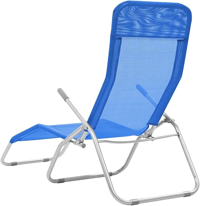 Folding Sun Lounger Set of 2, Adjustable Outdoor Chaise Lounge Chairs with Textilene Fabric - Photo 5