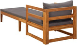 Sun Lounger with Dark Gray Cushions, Lounge Chair Wooden, Sun Chair, Long Chairs for Outside, Pool Chaise Lounge Chair - Photo 5