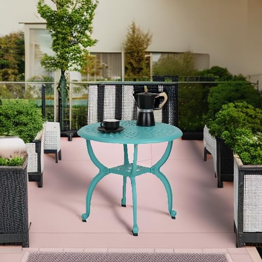 JARDIN DE CENTENNIAL Cast Aluminum Outdoor Side Table, Anti-Rust Outdoor End Table, Patio Coffee Bistro Table for Indoor - Photo 2