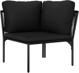 vidaXL 6-Piece Weather-Resistant Patio Lounge Set with Cushions - Elegant Outdoor PVC and Powder-Coated Steel Sectional - Photo 8