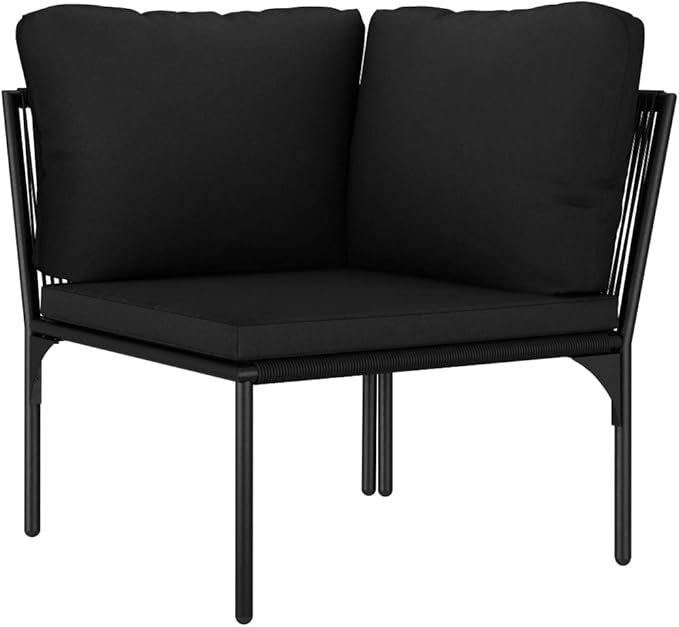 vidaXL 6-Piece Weather-Resistant Patio Lounge Set with Cushions - Elegant Outdoor PVC and Powder-Coated Steel Sectional - Photo 9