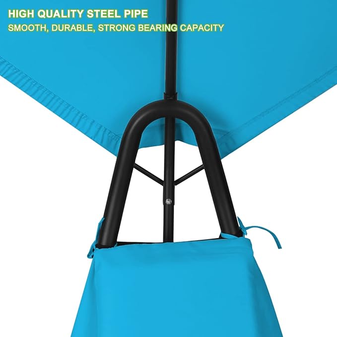 Outdoor Hammock Rocking Chaise Lounge Swing Chair, with Stand and Canopy, Porch Swing w/Soft Cushion Removable Headrest - Photo 6