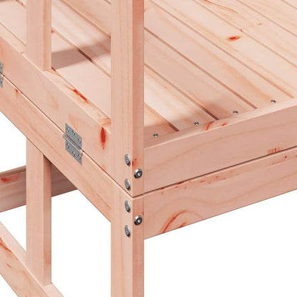 Extendable Garden Sofa Bench Solid Douglas Fir Wood Adjustable Length Outdoor Patio Seating for Two Weather Resistant Modern Design