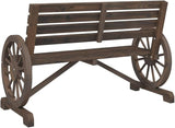 Solid Fir Wood 2-Seater Garden Bench with Burnt Wood Look - Photo 7