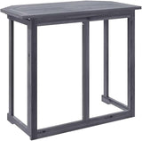 Balcony Table Grey Solid Acacia Wood Coffee Tables Outside Table for Picnic Backyard 35.4 x 19.7 x 29.1 in - Photo 6