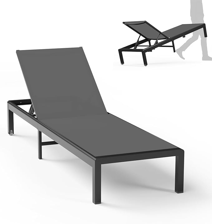 Aluminum Lounge Chairs Outdoor Chaise Furniture - Photo 1
