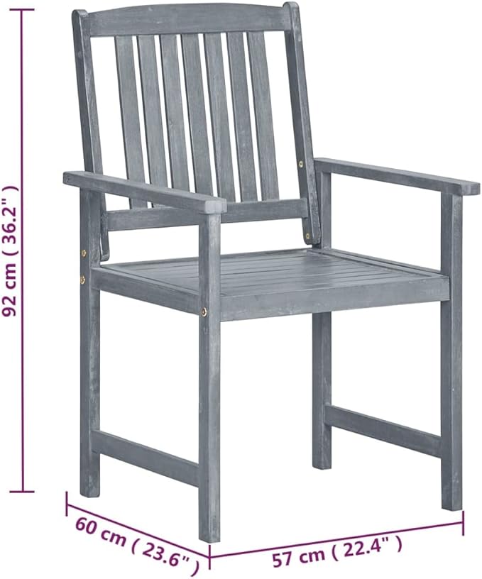 Outdoor Rocking Chairs,Camping Chairs Rocking,Outside Furniture,Balcony Furniture Set,Patio Chairs 2 pcs Gray Solid Acacia Wood