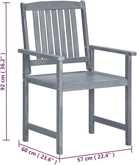 Outdoor Rocking Chairs,Camping Chairs Rocking,Outside Furniture,Balcony Furniture Set,Patio Chairs 2 pcs Gray Solid Acacia Wood