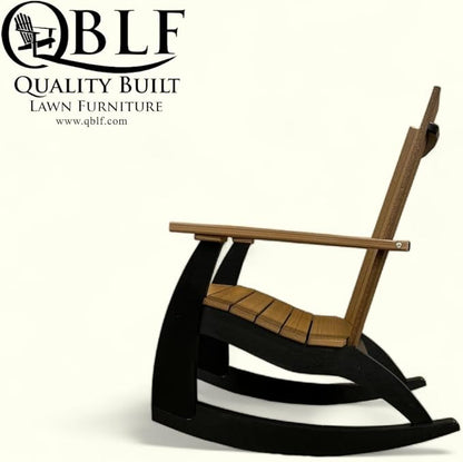 Generic Outdoor Rocking Chairs Built with Weather Resistant HDPE Poly Lumber Rocking Chairs Come with a 20 Year Warranty Outdoor Rocking Chairs Hand Made in The USA (Mahogany/Black)