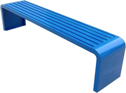 Metal Outdoor Garden Bench, Backless Bench for Park, Backless Couch, Furniture Seating, Patio Bench Chair, 2-3 People, Ideal for Lawn and Indoors(Blue,120cm/27.3in)