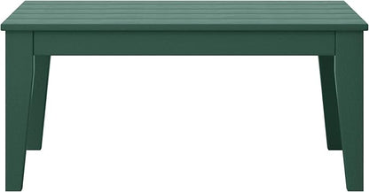 WestinTrends Malibu Low Outdoor HDPE Patio Rectangle Coffee Table, Dark Green