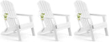 FUNBERRY Folding Adirondack Chair Set of 3, All Weather HDPE Fire Pit Chairs with Cup Holder for Outdoor - Photo 1