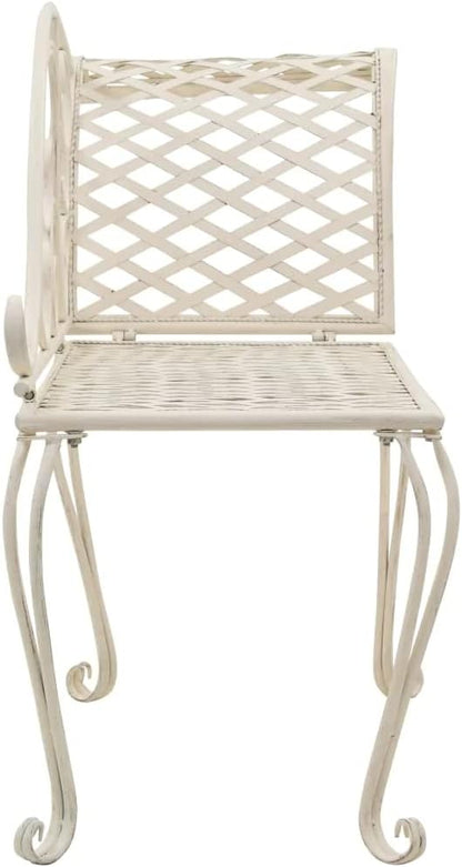 vidaXL Patio Chaise Lounge, Outdoor Chaise Lounge with Backrest, Garden Bench Lounge Chair for Beach Yard Balcony Poolside, Metal Antique White