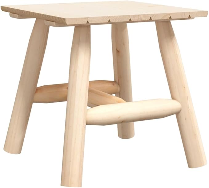 Natural Wood Square Side Table Solid Spruce Wood Outdoor Durable Rustic 4 Pieces Set for Garden Balcony Patio Furniture - Photo 3