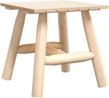 Solid Wood Square Side Table for Outdoor Use, Natural Untreated Spruce Wood, Durable and Weather-Resistant - Photo 3