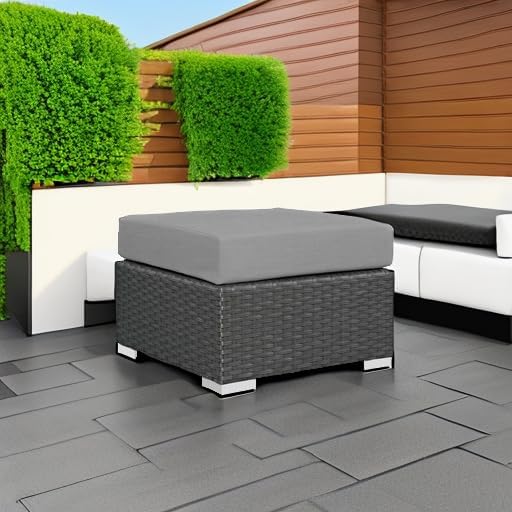 Modway EEI-1855-CHC-GRY Sojourn Outdoor Patio Sunbrella Ottoman in Canvas Gray - Photo 5