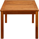 Outdoor Coffee Table, Solid Acacia Wood Rectangular Patio Table with Slatted Top - Photo 3