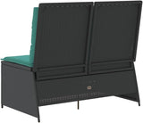 2-Person Reclining Patio Bench with Turquoise Cushions, Adjustable Backrest Outdoor Garden Sofa - Photo 7