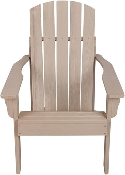 Pemberly Row Traditional Cedar Wood Adirondack Chair, Gray Finish, 36.25" H x 34.25" W x 26.75" D, Ergonomic Design, Weather-Resistant Patio Seating for Outdoor Relaxation