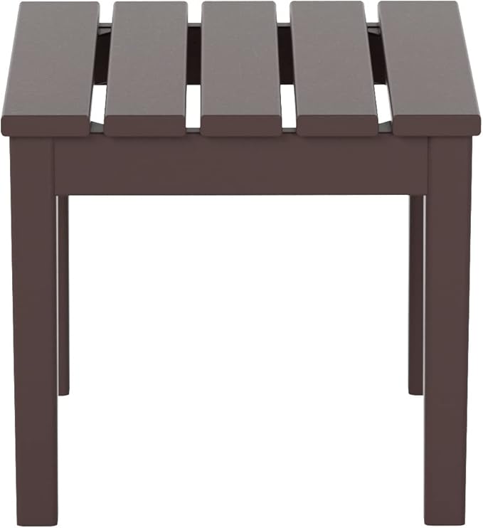 WestinTrends Ashore Outdoor Patio Modern Adirondack Side Table, Dark Brown