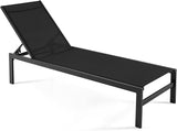 Tangkula Aluminum Lounge Chair Outdoor, Patio Adjustable Chaise Lounge with 6-Position Backrest, Aluminum Frame - Photo 1