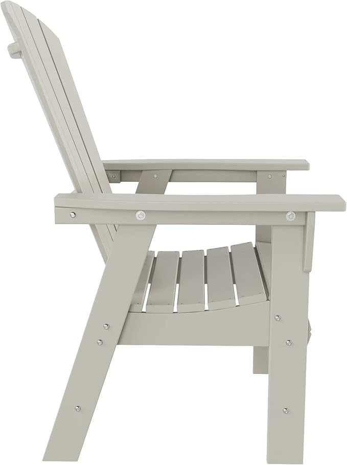 WestinTrends Dylan Outdoor Patio Shell-Back Adirondack Dining Chair Weather Resistant Sand