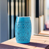 Christopher Knight Home Ruby Outdoor 12" Iron Side Table, Blue - Photo 5