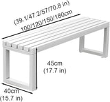 Outdoor Garden Bench, 3 Seater Metal Patio Benches, Park Seat for Lawn, Yard, Porch, Backless Furniture Seating - Photo 3