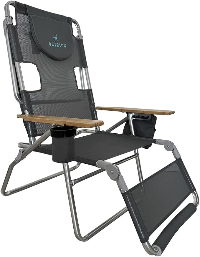 Ostrich Altitude 3N1 Lightweight Lawn Beach Reclining Lounge Chair w/Footrest, Outdoor Furniture for Patio, Balcony - Photo 3