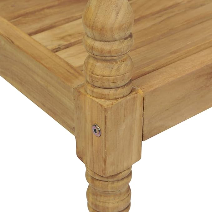 Batavia Bench with Cream Cushion, Outdoor Bench, Wooden Bench with Backrest, Vintage Garden Wooden Bench for Patio, Garden, Yard, Lawn,Easy to Clean, 47.2" Solid Teak Wood