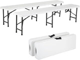 6FT Bench Chair Plastic Folding Bench Plastic Portable Outdoor Bench Garden Bench with Carrying Handle and Lock for - Photo 1