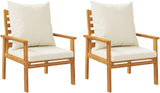 Solid Acacia Wood Garden Sofa Chair Set with Cushions for Outdoor and Indoor Use, Modern Patio Furniture - Photo 6