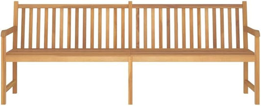 Patio Bench, Bench with backrest and armrests, Outdoor Garden Bench, Vintage Garden Wooden Bench for Parks, patios and porches, 89.8" Solid Teak Wood