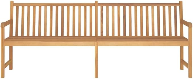 Teak Wood Garden Bench 89.8in Outdoor Seating for Porch Patio, Oiled Brown Rustic Backyard Furniture, 4-Person Dining Bench, Solid Hardwood, Assembly Required, for Garden & Terrace