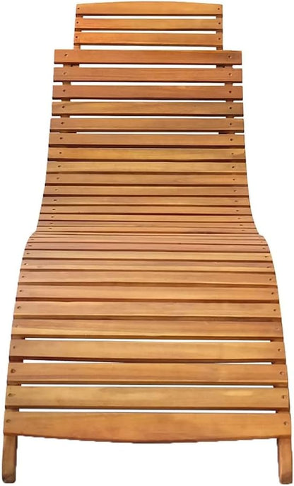 Sun Lounger Anthracite Solid Acacia Wood, Fabric (100% Polyester) Outdoor Daybed Outdoor Recliner for Pool Yard