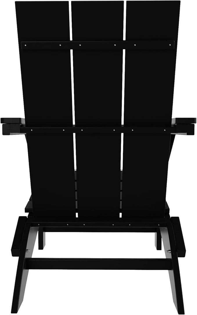 WestinTrends Ashore Modern Outdoor Folding Adirondack Chair, Black