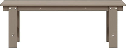 WestinTrends Ashore Outdoor HDPE 48" Modern Backless Patio Bench, Weathered Wood