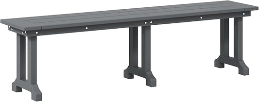 Costaelm Outdoor Benches Weatherproof, Park Long Bench Poly Lumber Backless for Entryway Front Porch Garden Bench Seat for Patio, Gray