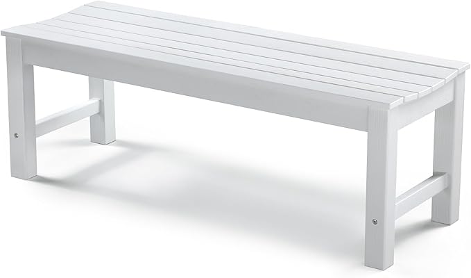 Stoog Outdoor Bench, 2-Person Patio Backless Bench, All-Weather HIPS Garden Bench with 800 lbs Weight Capacity - Photo 1