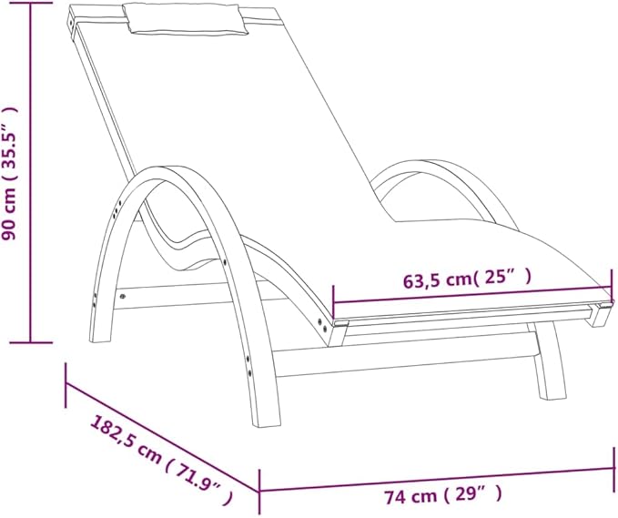 Sun Lounger Grey Textilene Standard Foldable Sun Lounger Beach Chair Outdoor Chaise Lounge for Yard Outside - Photo 2