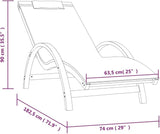 Sun Lounger Grey Textilene Standard Foldable Sun Lounger Beach Chair Outdoor Chaise Lounge for Yard Outside - Photo 2