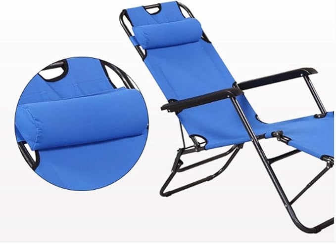 Patio Lounge Chair, Portable Folding Outdoor Patio Lounge Chairs Sun Pool Lawn Chaise with Pillow for Outdoor Camping - Photo 8