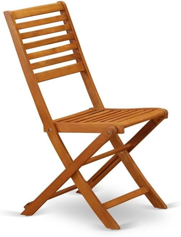 East West Furniture BBSCWNA Cameron Foldable Outdoor Dining Chairs - Acacia Wood, Set of 2, Natural Oil