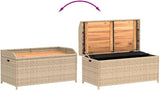 Storage Bench Mix Beige and Brown Outdoor Benches Yard Bench for Lawn Courtyard - Photo 7