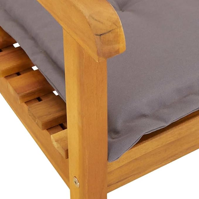 Dark Grey Solid Acacia Wood Rocking Chair with Polyester Foam Cushions, 1 Piece Modern Indoor Outdoor Rocker for Lounge Balcony Patio, Durable Comfortable Seating Furniture