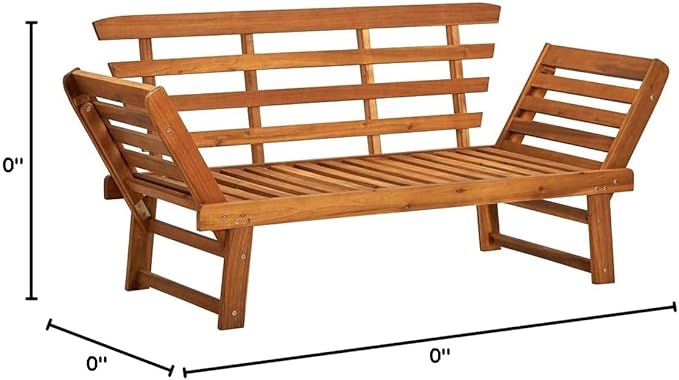 (Fast Shipments) Outdoor Patio Bench Long Rectangular Wooden Dining Picnic Furniture Benches for Backyard, Garden, Lawn - Photo 2